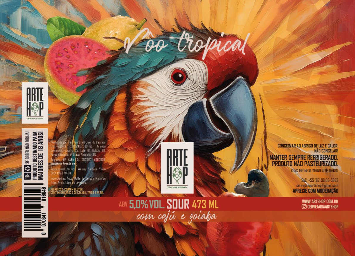Chopp Voo Tropical Catharia Sour com caju e goiana 450ml